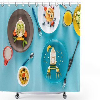 Personality  Creatively Styled Children's Breakfast  Shower Curtains