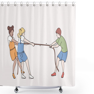 Personality  Happy Playful Childhood Leisure Concept Shower Curtains