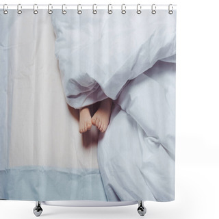 Personality  Cropped Shot Of Child Feet Underneath Blanket  Shower Curtains