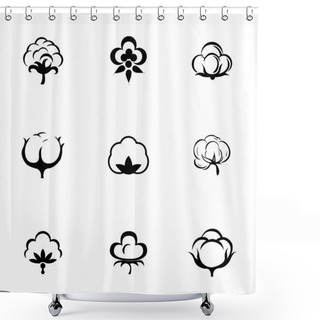 Personality  Vector Cotton Icon Set Shower Curtains