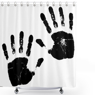 Personality  Black Hand Prints Vector Illustration Shower Curtains
