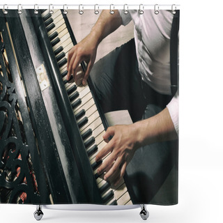 Personality  Musician Playing Piano Shower Curtains