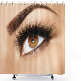 Personality  Brown Eye Makeup. Shower Curtains