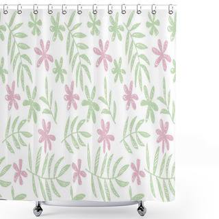 Personality  Tropical Summer Concept Floral Seamless Pattern. Surface Design  Shower Curtains