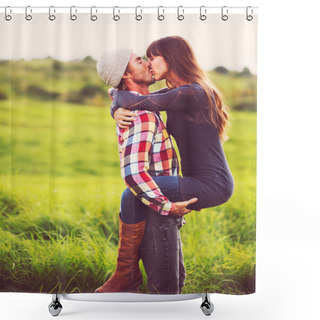 Personality  Young Couple In Love Shower Curtains