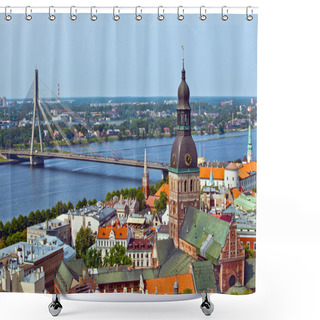 Personality  The Panorama View Of Riga, Latvia Shower Curtains