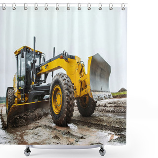 Personality  Road Grader - Heavy Earth Moving Dirty Shower Curtains