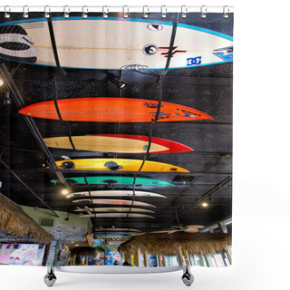 Personality  Surfboard Ceiling Shower Curtains