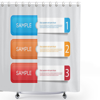 Personality  Three Vector Paper Tags - Labels - Banners In The Pockets, One Two Three Steps Shower Curtains