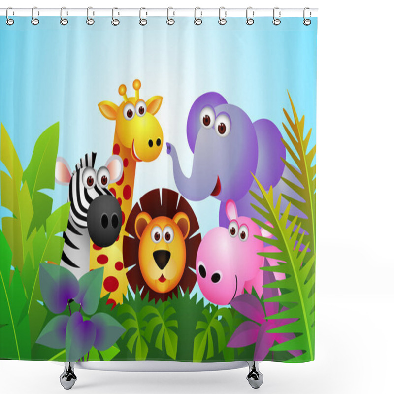 Personality  Cute Animal Cartoon Shower Curtains