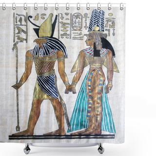 Personality  Colorful Egyptian Gods Print Shower Curtains