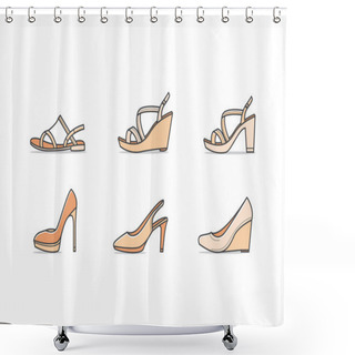 Personality  Types Of Woman Shoes Shower Curtains