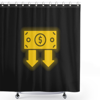 Personality  Bond Yellow Glowing Neon Icon Shower Curtains