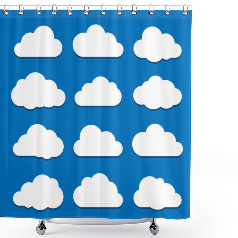 Personality  White clouds on blue sky shower curtains