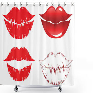Personality  Lips Kiss Shower Curtains