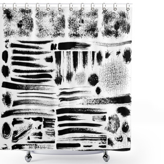 Personality  Vector Ink Brush Strokes Set Shower Curtains