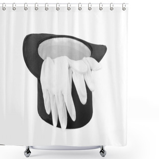 Personality  Black Magic Hat And Gloves Shower Curtains