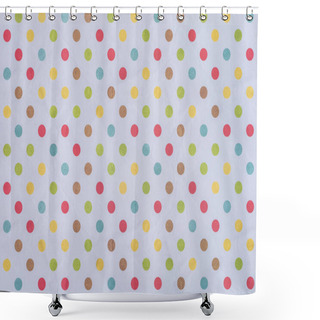 Personality  Pink Wrapper Design With Colorful Dots  Shower Curtains