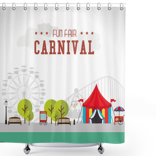 Personality  Carnival Design Over White Background Vector Illustration Shower Curtains