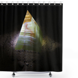 Personality  Pyramid Onyx Shower Curtains