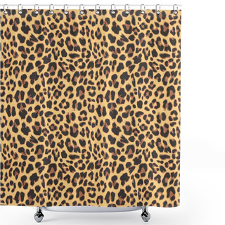 Personality  Leopard Seamless Pattern Design, Vector Illustration Background Shower Curtains