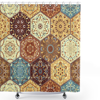 Personality  Hexagon Set Template Shower Curtains