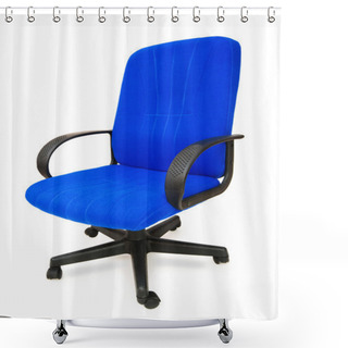 Personality  Blue Office Chair Isolated Shower Curtains
