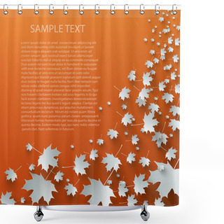 Personality  Flying Autumn Leaves Background With Space For Text Shower Curtains