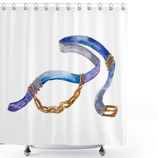 Personality  Belt And Chain Fashion Glamour Illustration. Accessories Watercolor Set.  Shower Curtains