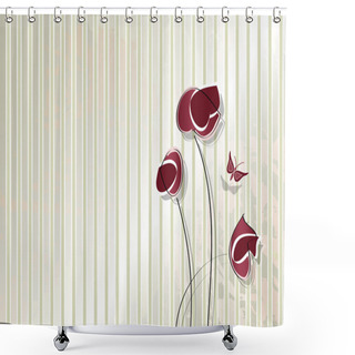 Personality  Vintage Flower Design Shower Curtains