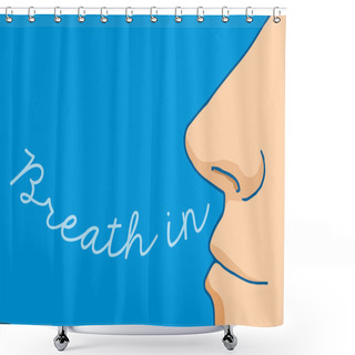 Personality  Cartoon Nose Breathing In Word Shower Curtains