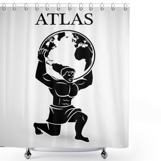Personality  Atlas Supporting The World Shower Curtains