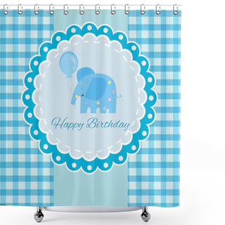 Personality  Vector Birthday Card,  Vector Illustration   Shower Curtains