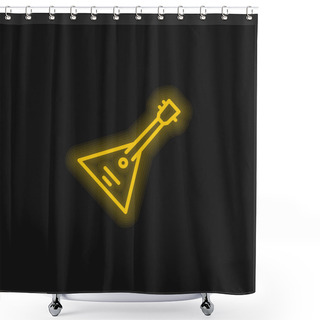 Personality  Balalaika Yellow Glowing Neon Icon Shower Curtains