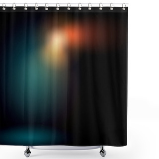 Personality  Black Background With Colour Light Spot Shower Curtains