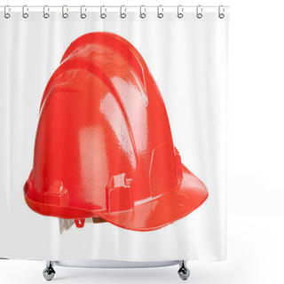 Personality  Red Helmet Isolated Shower Curtains