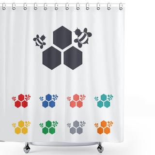 Personality  Honeycomb Sign Icons Shower Curtains