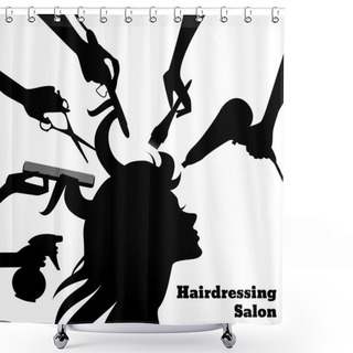 Personality  Beauty Salon Concept Shower Curtains