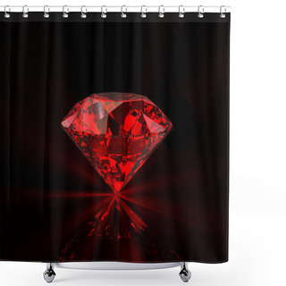 Personality  Red Diamond On Black Background Shower Curtains