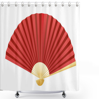 Personality  Folding Fan. Vector. Shower Curtains