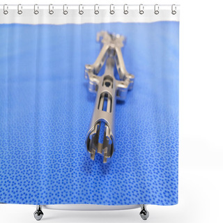 Personality  Closeup Image Of Spinal Surgical Instrument Beale Rod Reducer Short. Selective Focus Shower Curtains