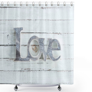 Personality  Wedding Rings And Love Symbol  Shower Curtains