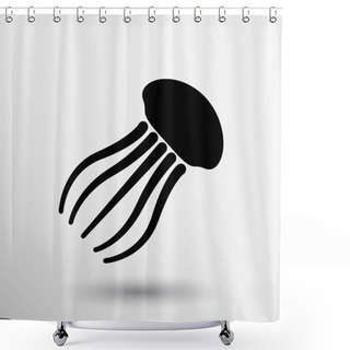 Personality  Jellyfish Icon Isolated Tentacles Concept  Sign Symbol Element Shower Curtains