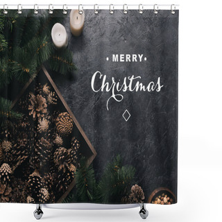 Personality  Pine Cones And Candles Shower Curtains