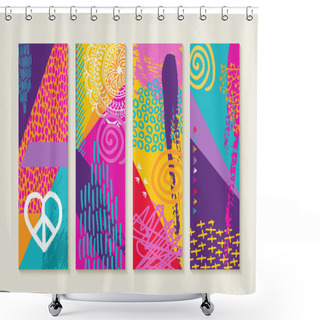 Personality  Color Summer Set Design With Nature Art Elements Shower Curtains