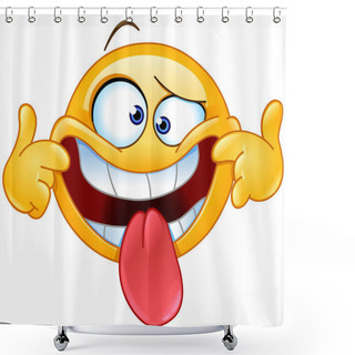 Personality  Making A Face Emoticon Shower Curtains
