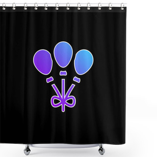 Personality  Balloons Blue Gradient Vector Icon Shower Curtains