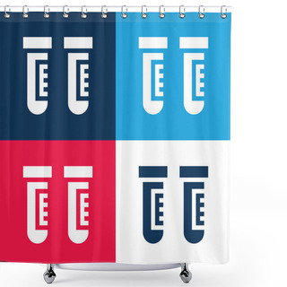 Personality  Blood Sample Blue And Red Four Color Minimal Icon Set Shower Curtains