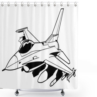 Personality  Jet Fighter Aircraft Shower Curtains