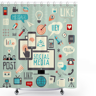 Personality  Social Media Sign And Symbol. Shower Curtains